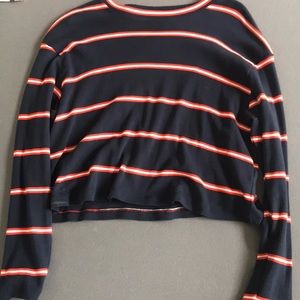 TOPSHOP red and blue long sleeves t-shirt
